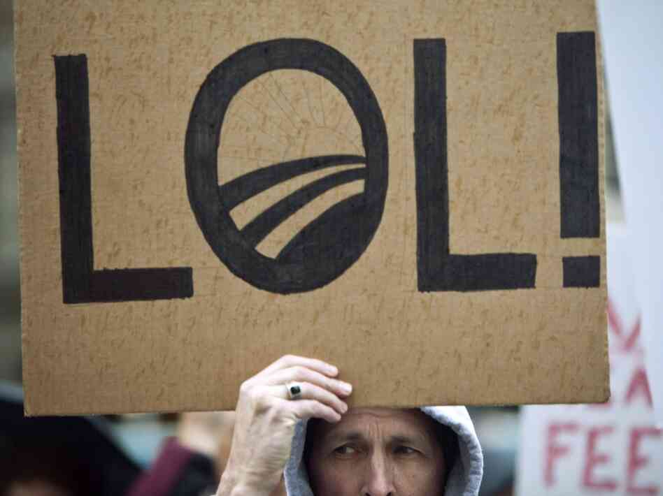 Obama LOL protest sign Obama LOL protest sign